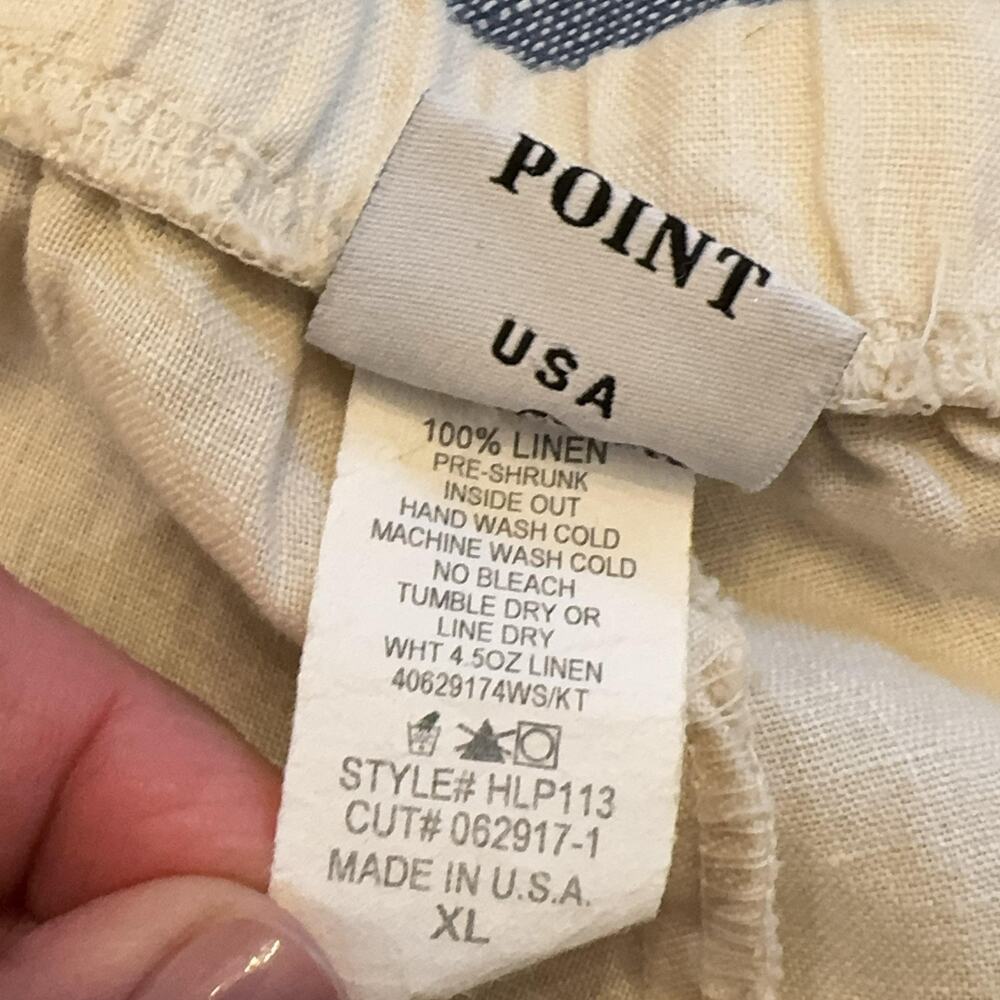 Match Point Pants Sz XL Beige Linen Harem Lagenlook Pockets USA Boho Casual - Picture 3 of 10